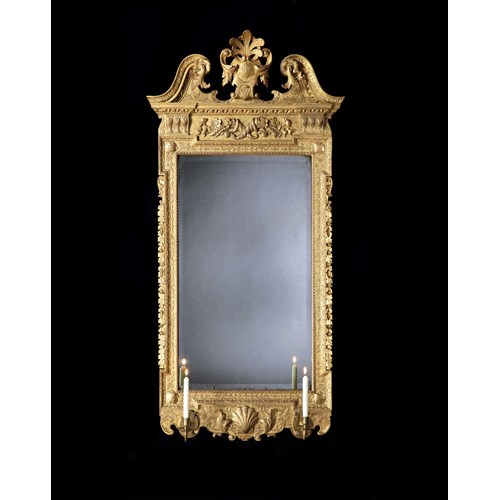 A Rare George II Carved Giltwood Mirror